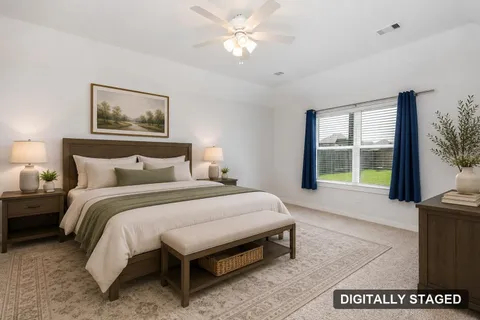 Primary bedroom, digitally staged (digitally staged)