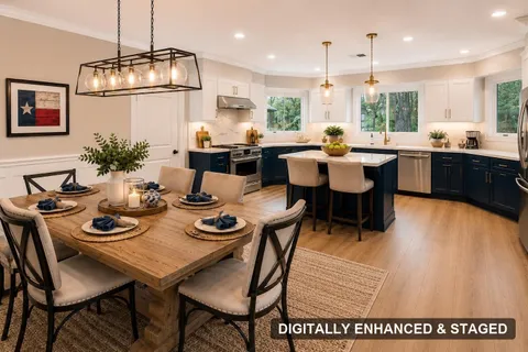 Kitchen, second view, digitally enhanced and staged (digitally enhanced and staged)