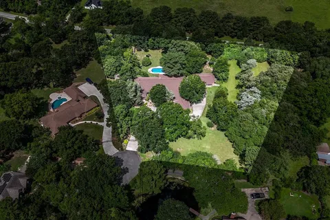 Drone view of the full 2.22-acre property