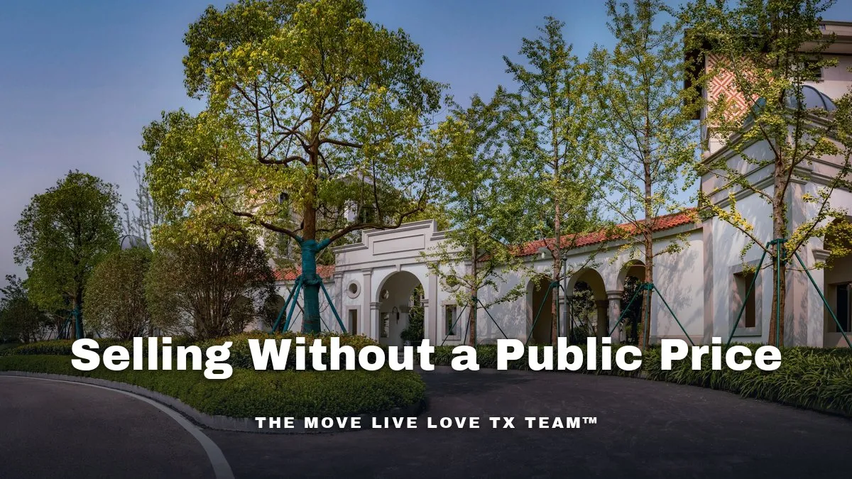 An elegant gated Houston estate home with a long driveway in morning light