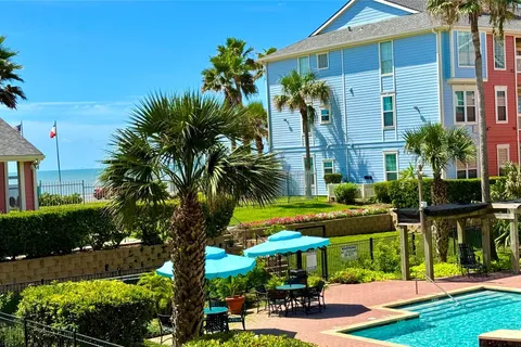 Tropical grounds and the beach just across the street